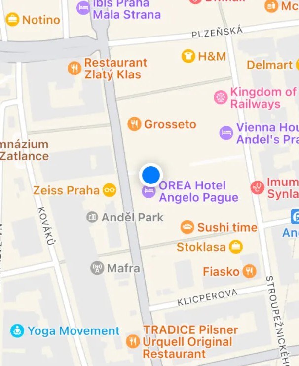 Choosing a new location on a map in Surge Travel Mode